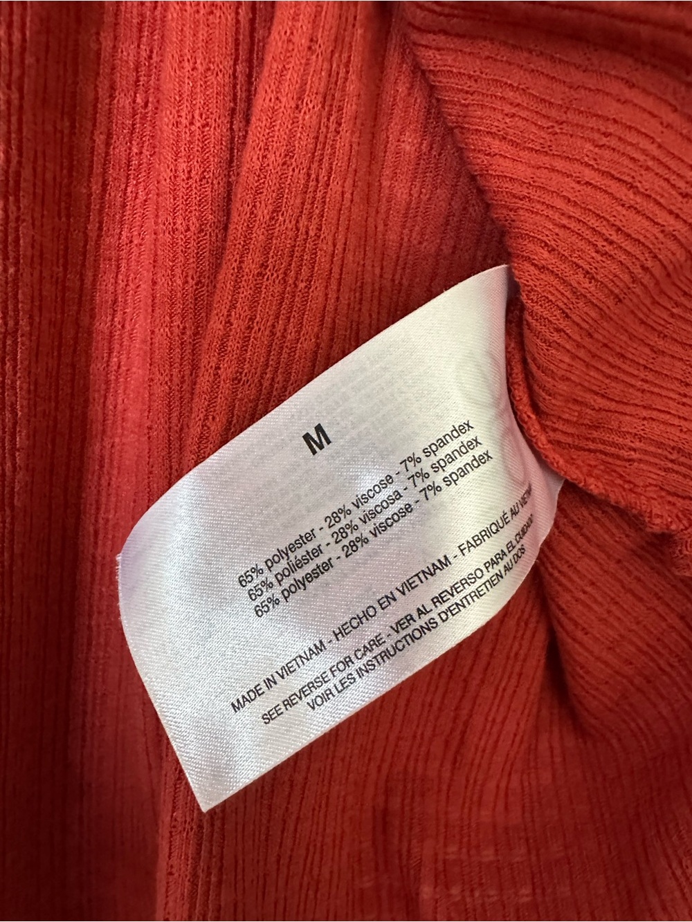Gloria Vanderbilt Rust Burnt Orange Textured Henley Long Sleeve - Picture 3 of 4